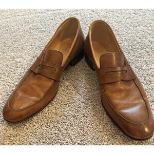 Italian Couture De La Mens Shoe Brown Leather Penny Loafer Size 9M #7224